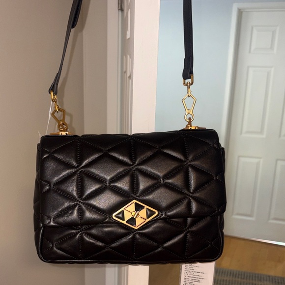 Sadi Handbags - Sadi Elegant Black Quilted Handbag 2way bag. New with tags. Made in Italy.